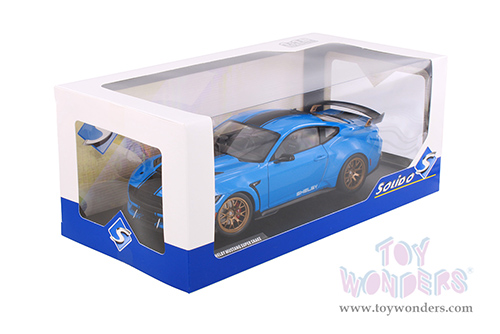 Solido - Ford Shelby Mustang Super Snake (2024, 1/18 scale diecast model car, Grabber Blue/Black Stripes) S1813802