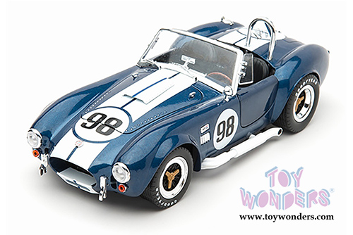 Shelby - Shelby Cobra 427 S/C Convertible Carroll Shelby (1965, 1/18 scale diecast model car, Blue w/ White Stripes) SC121-2/BU