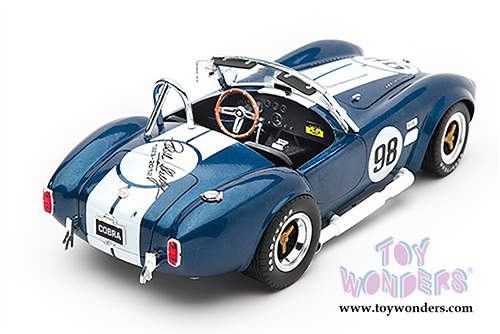 Shelby - Shelby Cobra 427 S/C Convertible Carroll Shelby (1965, 1/18 scale diecast model car, Blue w/ White Stripes) SC121-2/BU