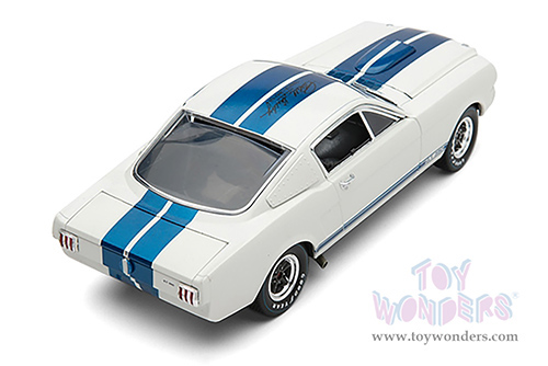 Shelby Legend Series - Shelby GT 350B Hardtop (1965, 1/18 scale diecast model car, White w/ Blue Stripes) SC168-1/W