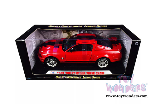 Shelby Legend Series - Ford Shelby Mustang GT500 Super Snake (2008, 1/18 scale diecast model car, Red w/ Black Stripes) SC313R