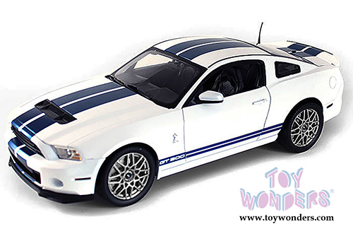 Shelby - Ford Shelby GT500 Hard Top (2013, 1/18 scale diecast model car, White w/ Blue Stripes)SC394-1/W