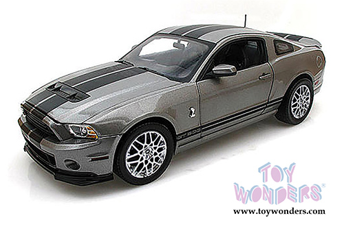 Shelby - Ford Shelby GT500 Hardtop (2013, 1/18 scale diecast model car, Grey w/ Black Stripes) SC395-1/GY