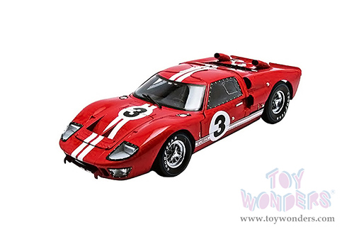 Shelby - Ford GT-40 MK II Le Mans #3 (1966, 1/18 scale diecast model car, Red w/ White Stripes) SC406R
