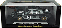 Shelby - Ford GT-40 MK II Hardtop #2 (1966, 1/18 scale diecast model car, Black w/ Silver Stripes) SC408BK