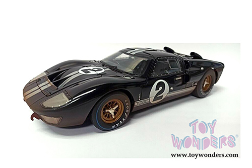 Shelby - Ford GT-40 MK II Hardtop #2 After Race (Dirty Version)(1966, 1/18 scale diecast model car, Black w/ Silver Stripes) SC431BK