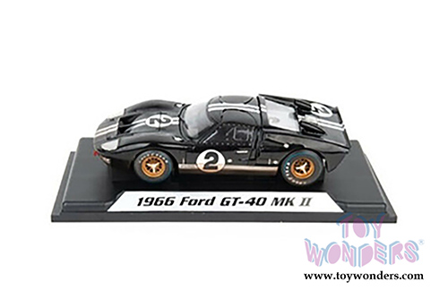 Shelby - Ford GT-40 MK II Hardtop #2 After Race (Dirty Version)(1966, 1/18 scale diecast model car, Black w/ Silver Stripes) SC431BK