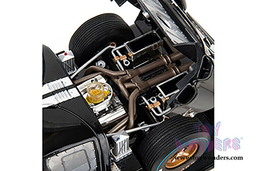 Shelby - Ford GT-40 MK II Hardtop #2 After Race (Dirty Version)(1966, 1/18 scale diecast model car, Black w/ Silver Stripes) SC431BK