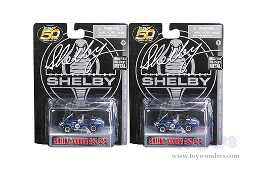 Shelby - Shelby&reg; 50th Anniversary Shelby&reg; Cobra 427 S/C #98 (1965, 1/64 scale diecast model car, Blue Metallic/White) SC705BU