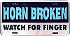 SLHB-Horn-Broken-License-Plate