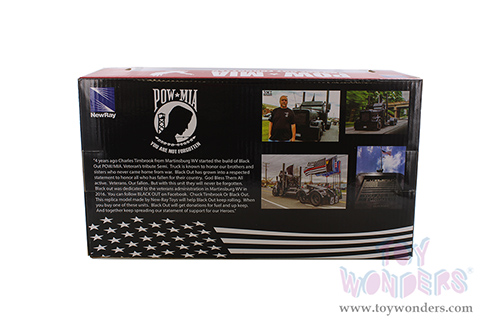 New Ray - Peterbilt® Black Out POW/MIA Veterans Tribute (1/32 scale diecast model car, Black) SS-11643