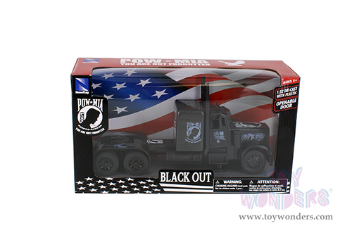 New Ray - Peterbilt® Black Out POW/MIA Veterans Tribute (1/32 scale diecast model car, Black) SS-11643