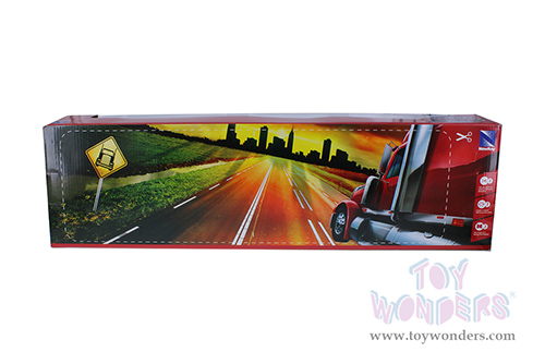 New Ray - Long Haul Trucker | Peterbilt&reg; Tow Truck with Truck Cab (1/43, scale diecast model car, Blue/Red) SS-15053