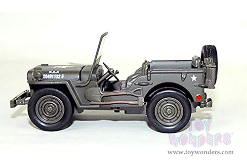 New Ray - Military Mission Chevrolet® Military Flatbed Truck "Hickam Airfield", US Army, with Jeep® Willys (1941, 1/32 scale diecast model car, Green) SS-61053B