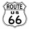 Show product details for Tin Sign: Route 66 Die Cut sign T230