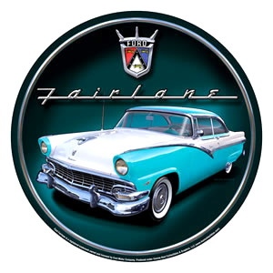 Tin Sign: Ford Fairlane Round sign T409