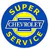 Tin Sign: Chevy Super Service Round sign GM11