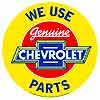 Show product details for Tin Sign: Chevy Genuine Parts Round Sign T412