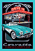 Tin Sign: Drive In Theater with A Chevy Corvette sign GM09