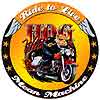 Tin Sign: Hog Wild Ride To Live Round sign T425