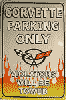 Show product details for Tin Sign: Chevy Corvette Parking sign T719