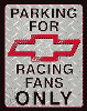 Tin Sign: Chevy Racing Parking sign TD1078
