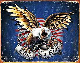 Tin Sign: Live to Ride Eagle sign TD1441