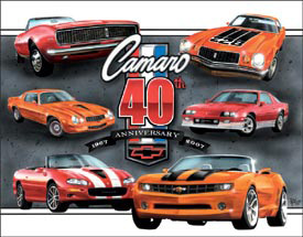 Tin Sign: Chevy Camaro 40th Anniversary Sign TD1490