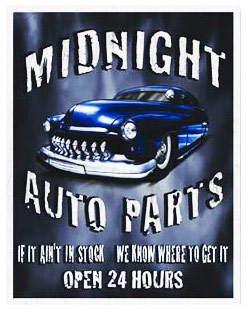 Tin Sign: Midnight Auto Parts TD1564
