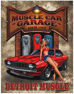 Tin Sign: Muscle Car Garage TD1568