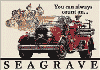 Tin sign: Seagrave Fire Truck