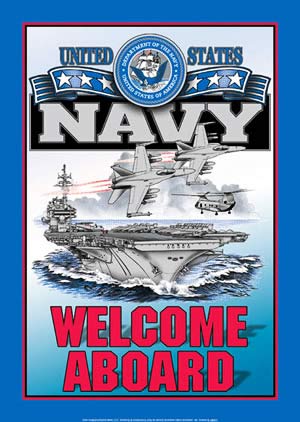 Tin Sign: Navy - Welcome Aboard Sign AW34