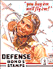 Tin sign: Defense Bonds with Airplanes CD1250
