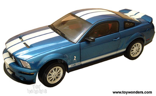 Shelby - Shelby GT 500 Hard Top (2007, 1/18 scale diecast model car, Blue w/ White Stripes) DC75003