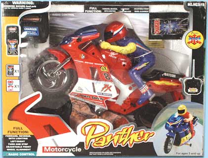 R/C Panther Motorcycle w/ Light & Music (13") HQ3019