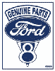 Tin sign: Ford V-8 Genuine Parts sign