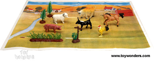 Sunny Farm Animals with Mat Play Set (10 pcs) T493