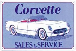 Tin Sign: Chevy Corvette Sales sign T7