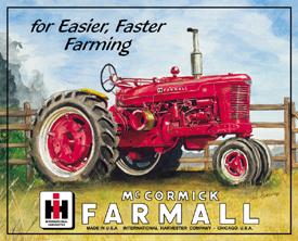 Tin Sign: Farmall Farm Tractor TD825